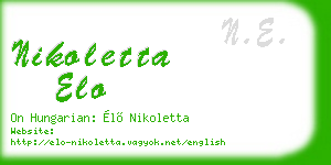 nikoletta elo business card